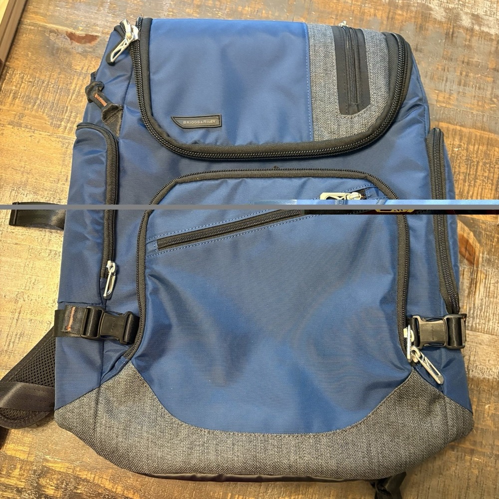 Briggs & Riley BRX Excursion Backpack Blue Travel Work Commuter Bag BP240-44